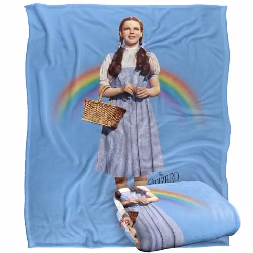 Warner Bros. Wizard of Oz Over the Rainbow Super Soft Silky Touch Fleece Throw Blanket, Multicolour, W: 127.0 cm, D: 152.4 cm, H: 152.4 cm – 1