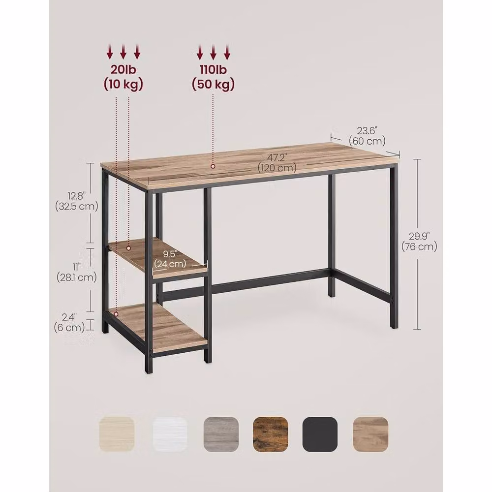 VASAGLE Modern Computer Desk in Brown – 2