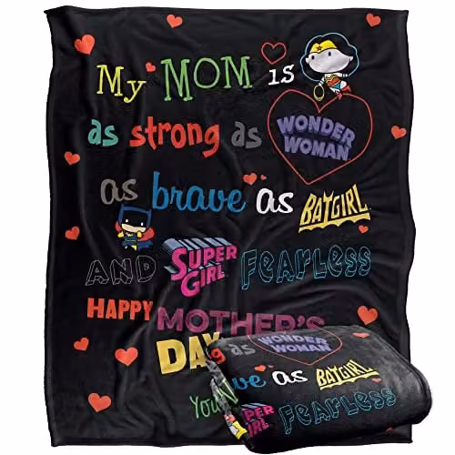 LOGOVISION Justice League Super Soft Microfibre Fleece Throw Blanket, Multicolour, W: 152 cm, D: 127 cm – 1