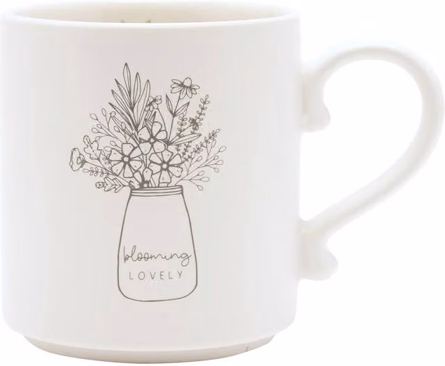 Moments Blooming Lovely Floral Ceramic Mug in White