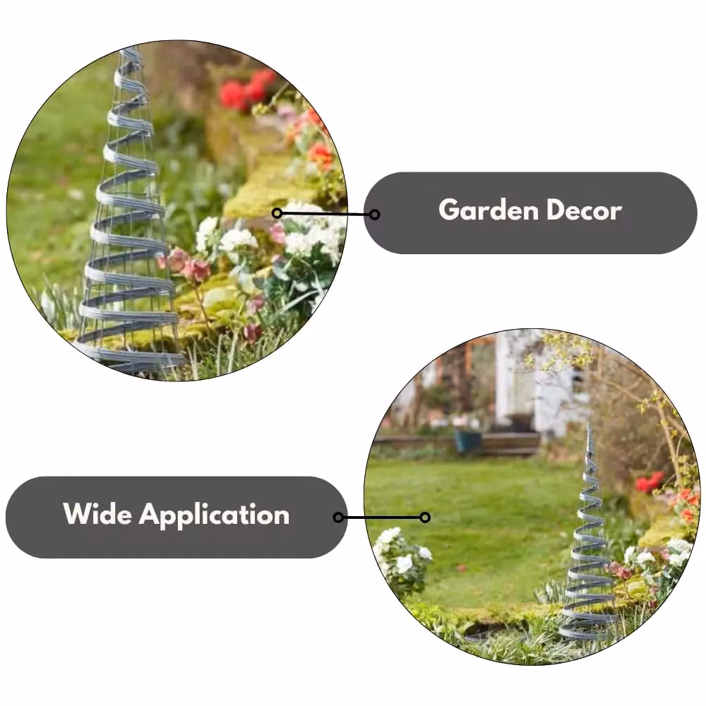 Marco Paul Faux Rattan Obelisk Support in Grey, Height: 120 cm, Width: 50 cm, Depth: 50 cm – 3
