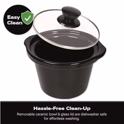 Hamilton Beach Mighty Mini Slow Cooker, 1.8L, Black, HBSC020B – 6