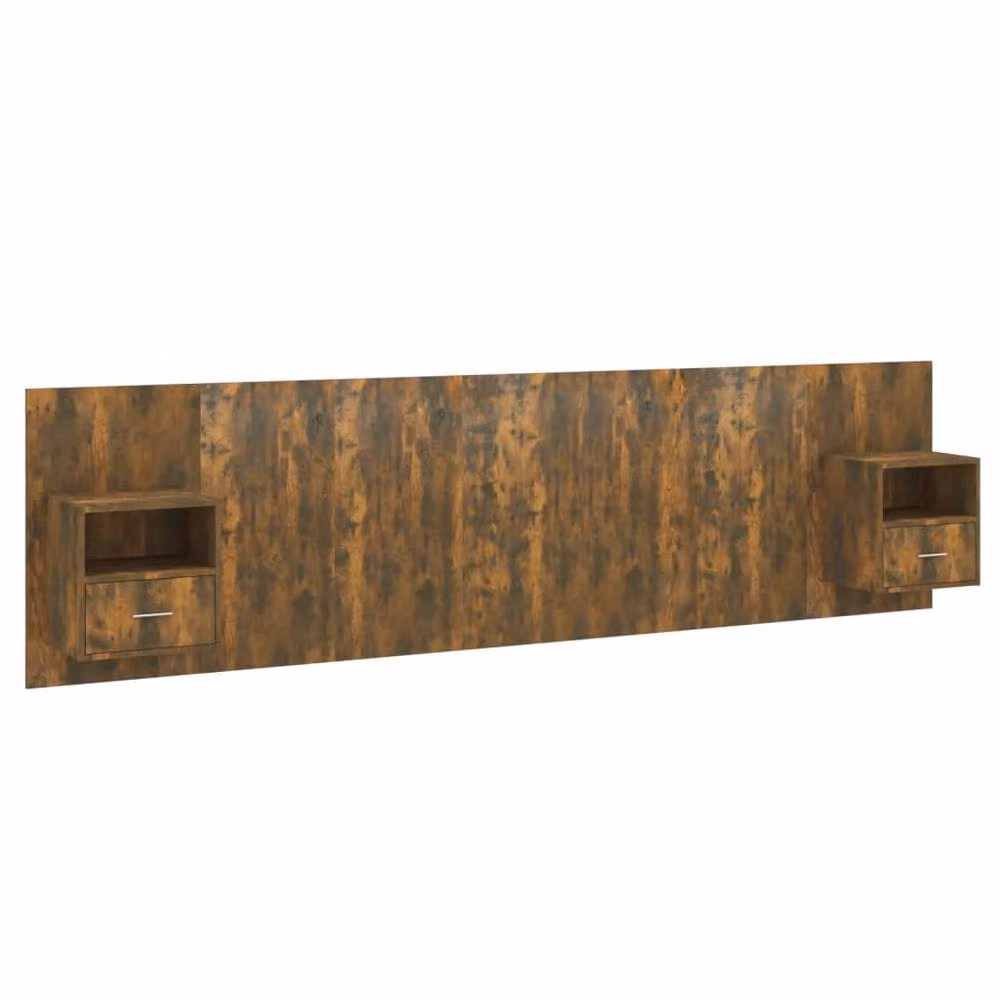 Berkfield Home Classic Bed Headboard with Integrated Nightstands in Smoked Oak Brown, H 80.0 x W 120.0 x D 48.5 cm – 3