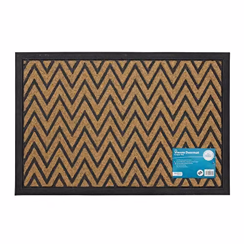 JVL Vienna Heavy Duty Rubber Backed Scraper Entrance Doormat, Brown, W: 40 cm, D: 60 cm