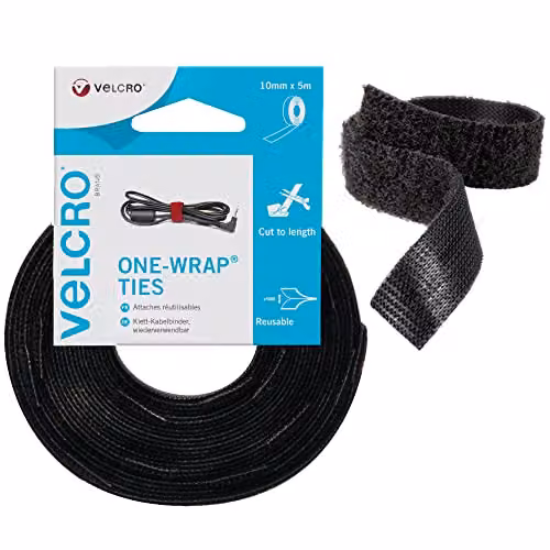 VELCRO Brand ONE-WRAP Reusable Cut-to-Length Ties, Black – 1