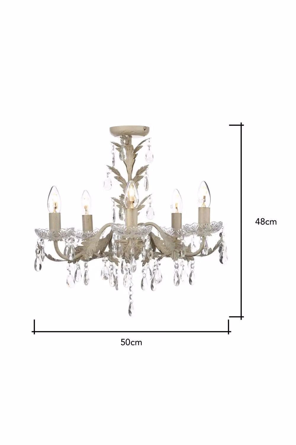 BHS Lighting Classic Crystal Ceiling Chandelier in Beige and Gold/Brass – 2