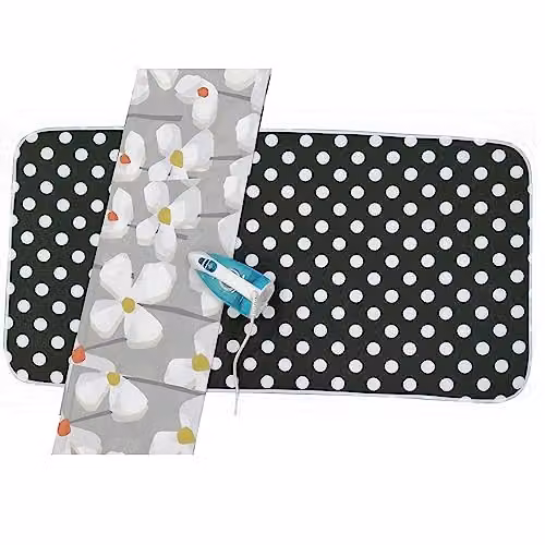 Gr8 Home Extra Large Polka Dot Ironing Board Cover and Travel Mat in Black and White, W: 140 cm, D: 70 cm – 2