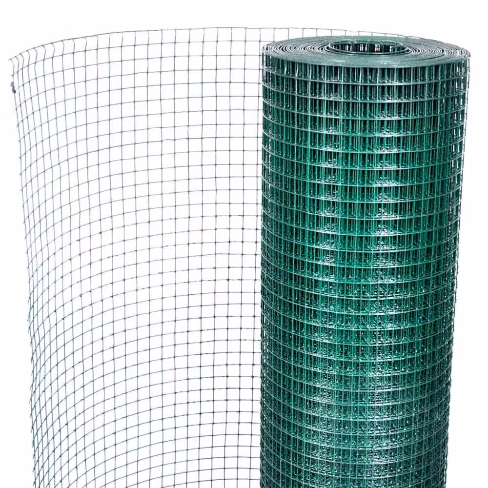 Berkfield Home Galvanised Steel Chicken Wire Fence with PVC Coating, Green, 10 x 1 m – 4