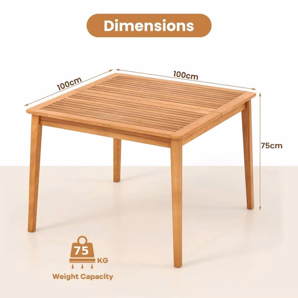 Kelvenix Acacia Wood Dining Table in Brown – 2