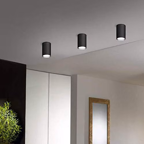CGC Lighting Sandra Black Cylinder Ceiling Spotlight with Gold Inner Reflector – 2