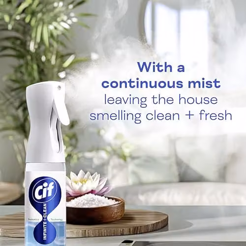 Cif Infinite Clean Sensitive Lotus and Mineral Salt All in One Cleaner Spray with Probiotics Technology, 280 ml – 2