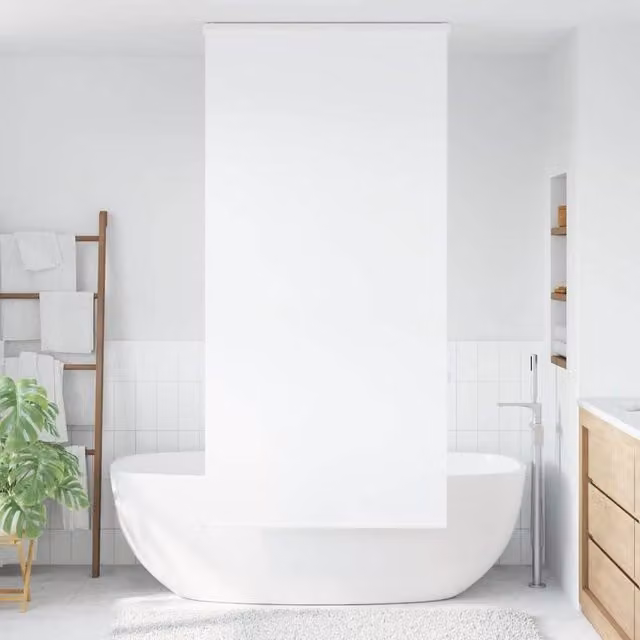 Berkfield Home Shower Roller Blind with Cassette, White, W: 110 cm, H: 240 cm