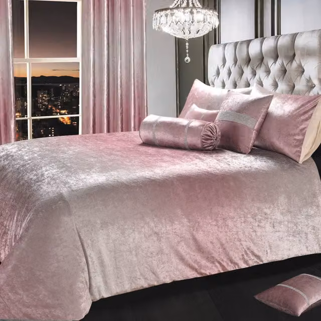Intimates Pink Ombre Velvet Tonal Duvet Set and Pillowcase, Single
