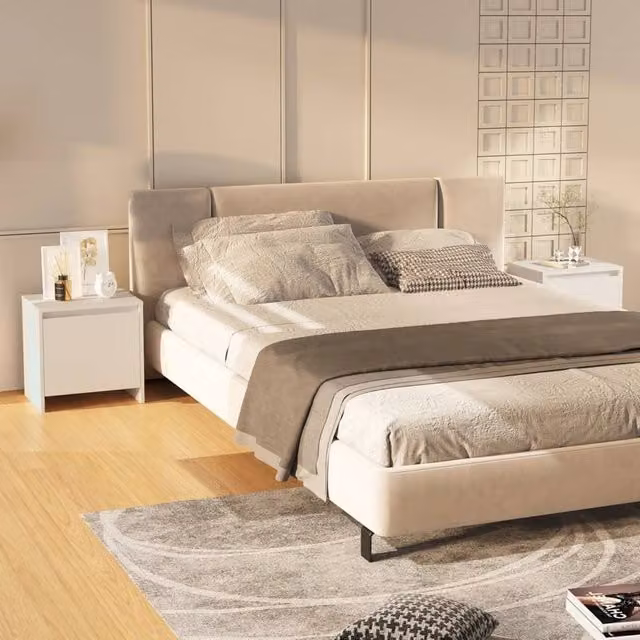 Berkfield Home Set of 2 White Bedside Cabinets, W/D/H: 45 x 34 x 44.5 cm – 1