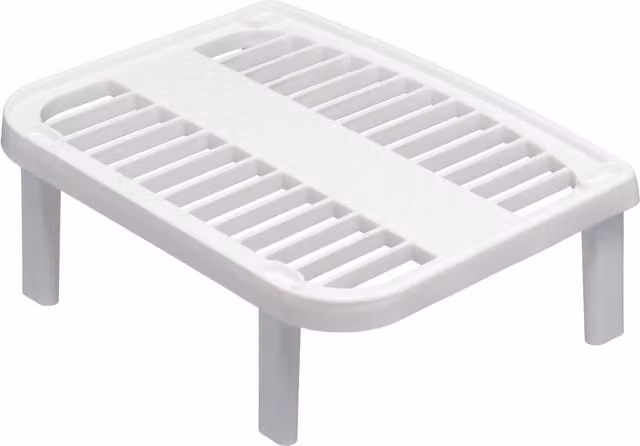 Orsina Stackable White Plastic Kitchen Storage Shelf Organizer Stand