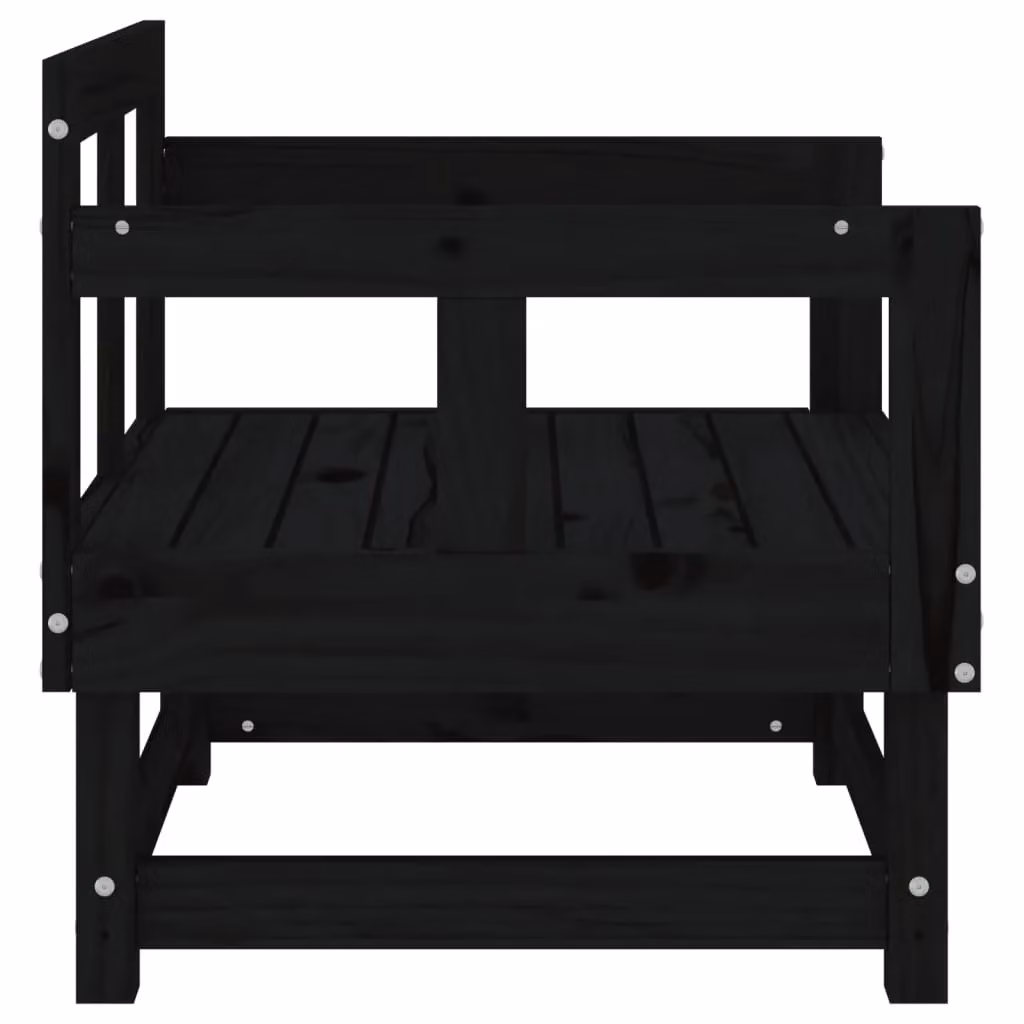 Berkfield Home Set of 2 Rustic Black Solid Pine Wood Garden Chairs – 5