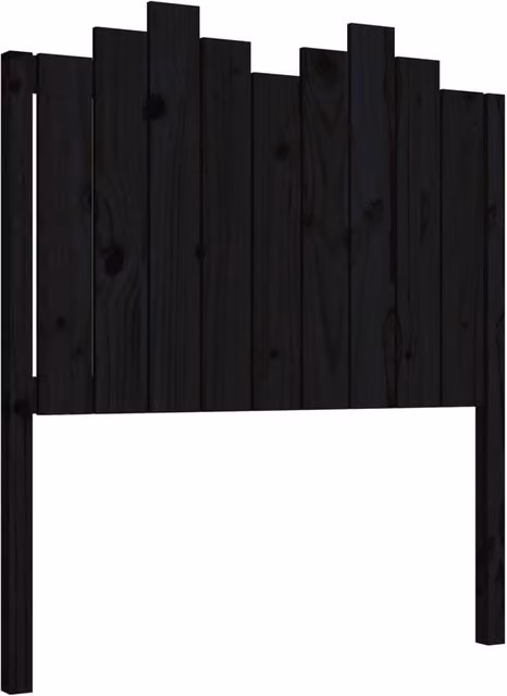 Berkfield Home Black Rustic Solid Pine Wood Bed Headboard W/D/H: 96 x 4 x 110 cm
