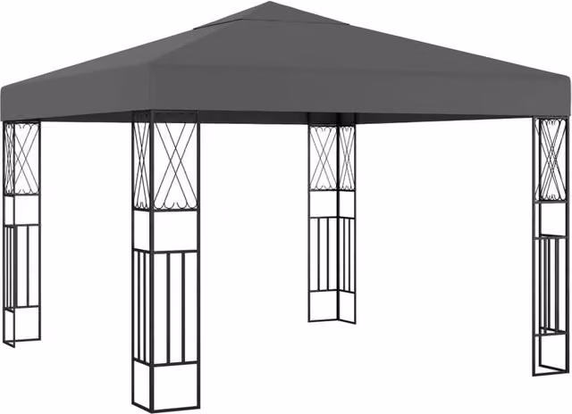 Berkfield Home Gazebo in Anthracite and Black, W/D/H: 300 x 300 x 260 cm