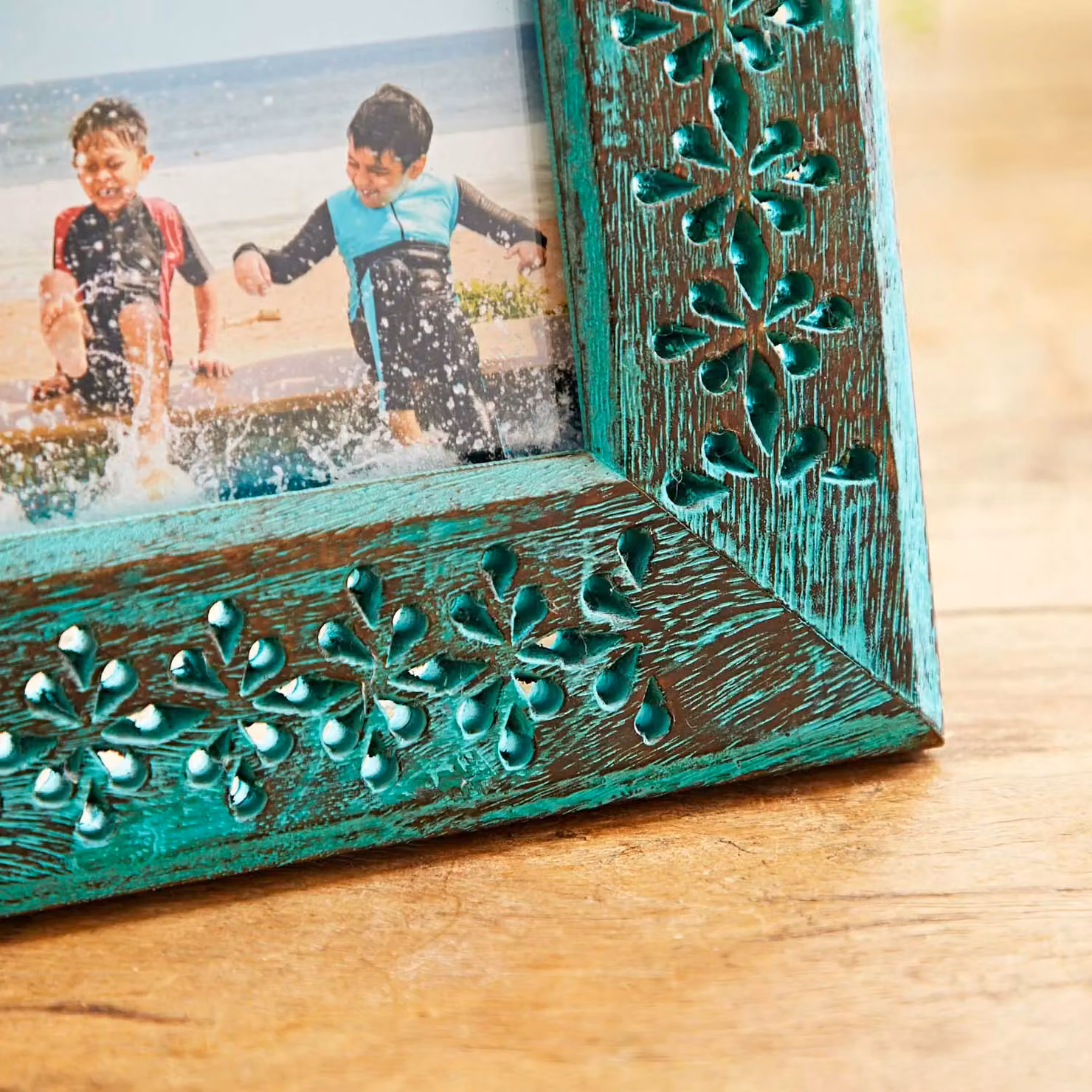 Paper High Hara Green Distressed Mango Wood Rectangular Single Photo Frame – 2