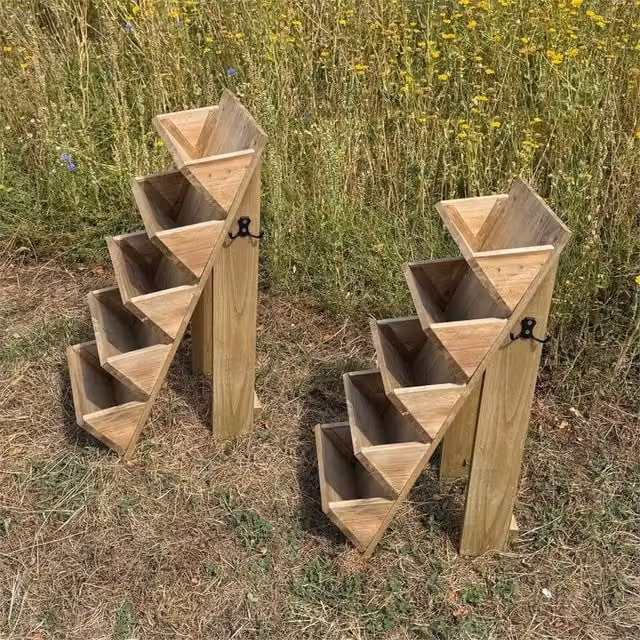 Nordara 5 Tier Wooden Garden Planter for Flowers and Herbs in Brown
