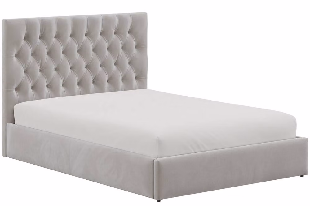 Snuggle Beds Elizabeth Upholstered Storage Ottoman Bed Frame, Grey, King Size (180 x 200 cm) – 3
