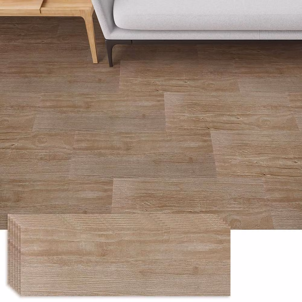 EONLION Self Adhesive Wood Look Vinyl Floor Plank Tiles in Natural Beige, 5m2 – 3