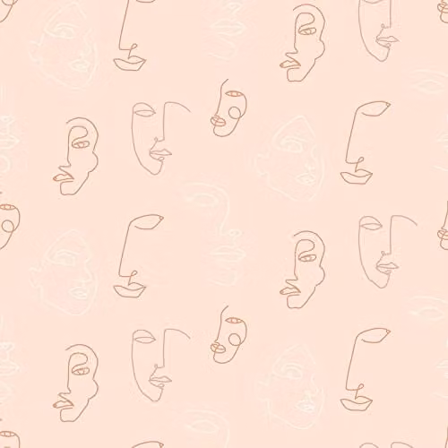 Riva Home Abstract Portrait Printed Wallpaper, Pink – 1