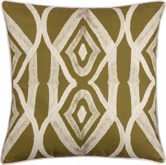 Make it a Home Cape Ikat Reversible Square Cushion in Green with Polyester and Feather Filling
