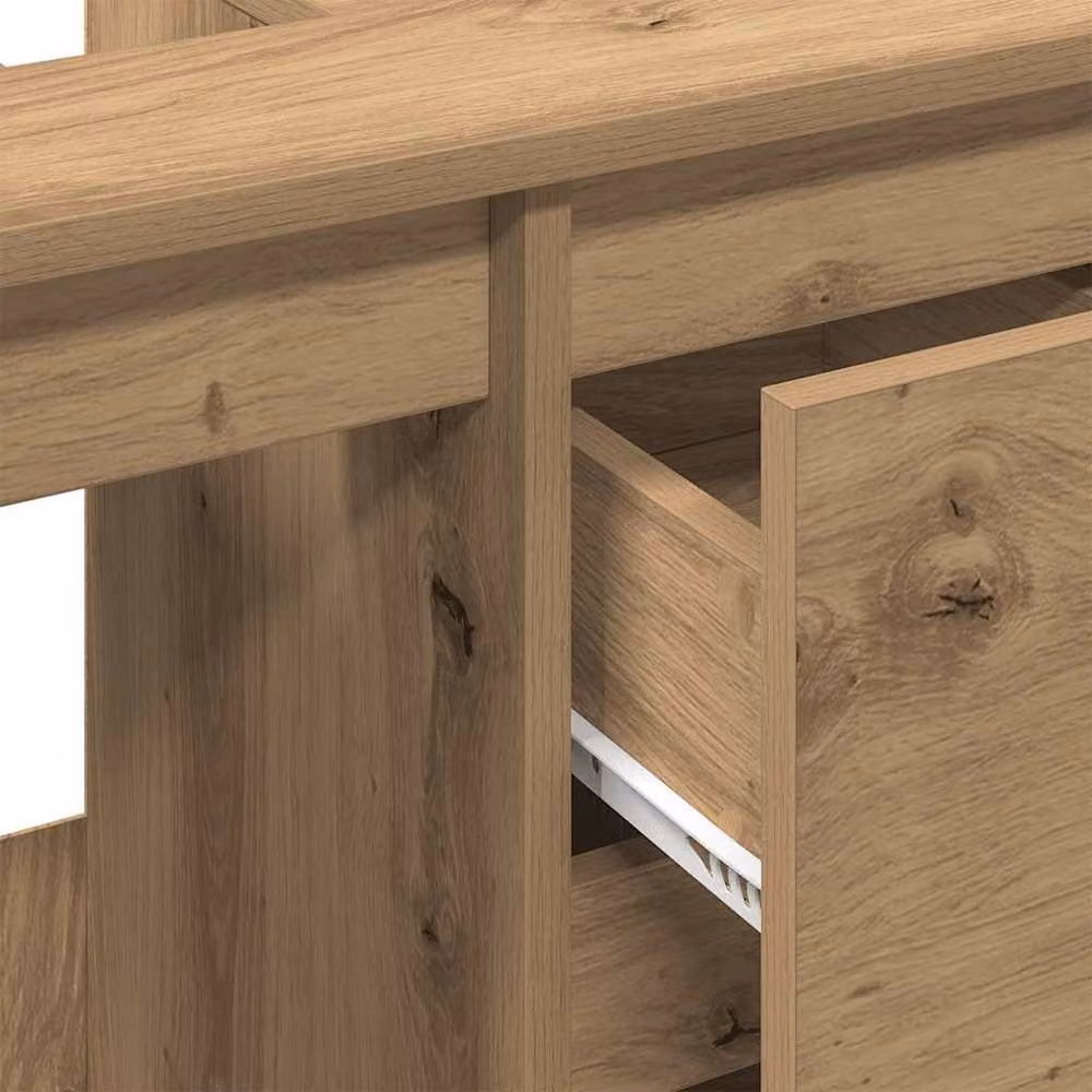 Berkfield Home Artisan Oak Freestanding Sink Cabinet in Brown, W/D/H: 65 x 33 x 60 cm – 3