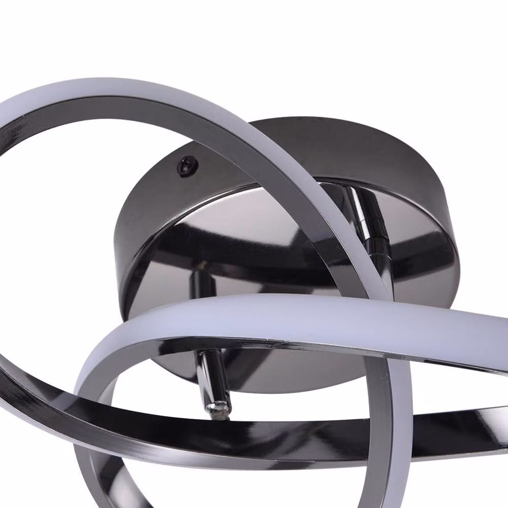 NIVOR Modern Black LED Ring Flush Mount Ceiling Light, 6000K Cool White – 4
