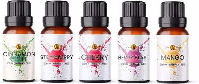 Aroma Energy Fruit Fragrance Oil Set in Transparent Multicolour
