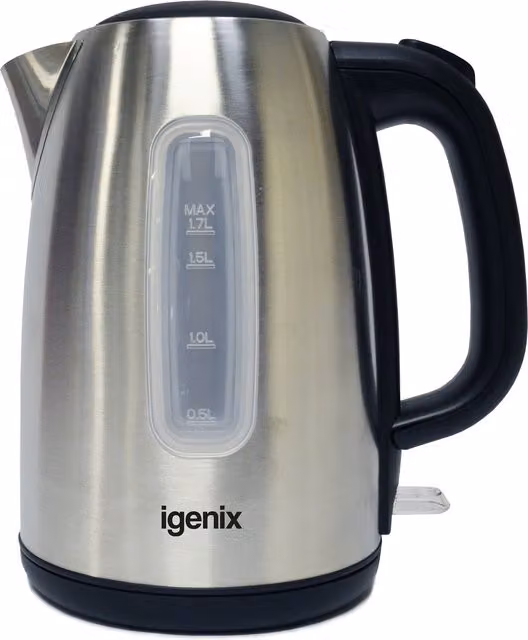 Igenix 1.7L Jug Kettle in Brushed Stainless Steel, Silver
