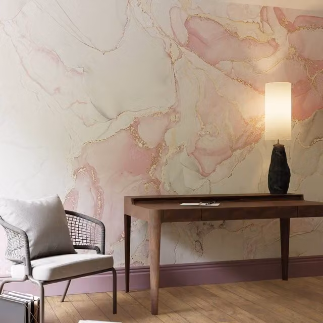 Superfresco Easy Agate Marble Pink Abstract Organic Wall Mural, W: 300 cm, H: 280 cm – 1