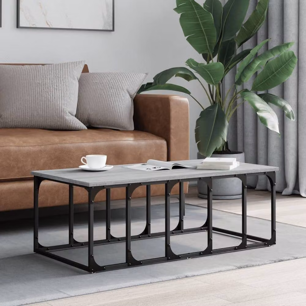 Berkfield Home Modern Grey Sonoma Coffee Table, W/D/H: 100 x 50 x 35.5 cm – 2