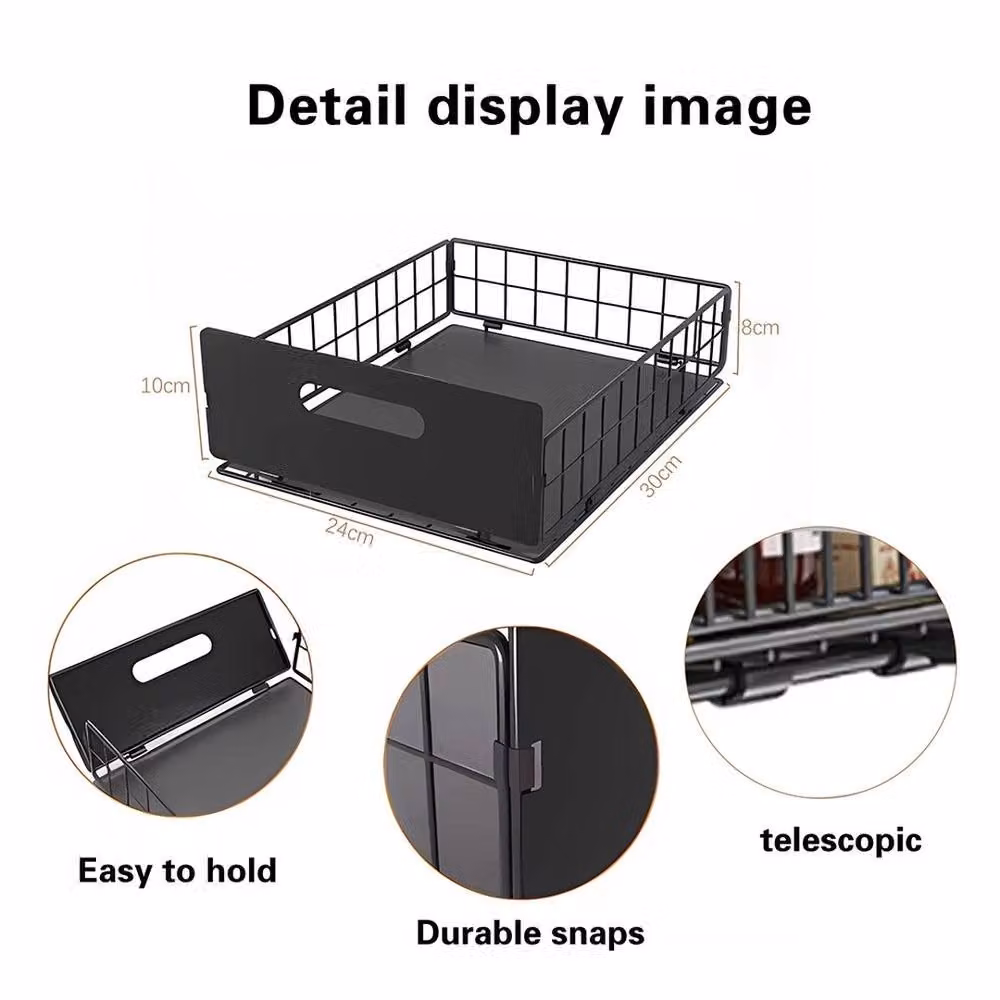 EONLION Black Square-Sink Storage Organiser Shelf, Width: 100 cm – 2