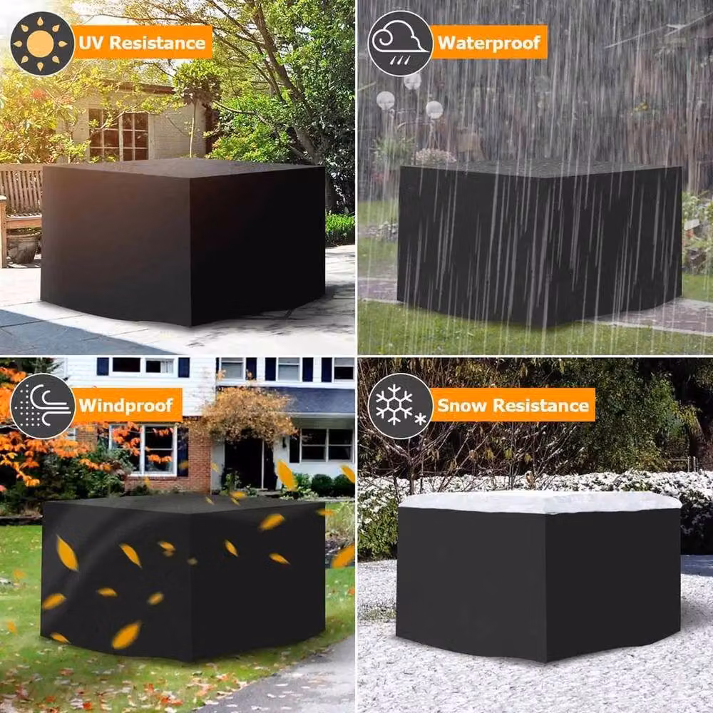 Kelvenix Premium Heavy Duty Waterproof Polyester Rattan Cube Cover in Black – 3