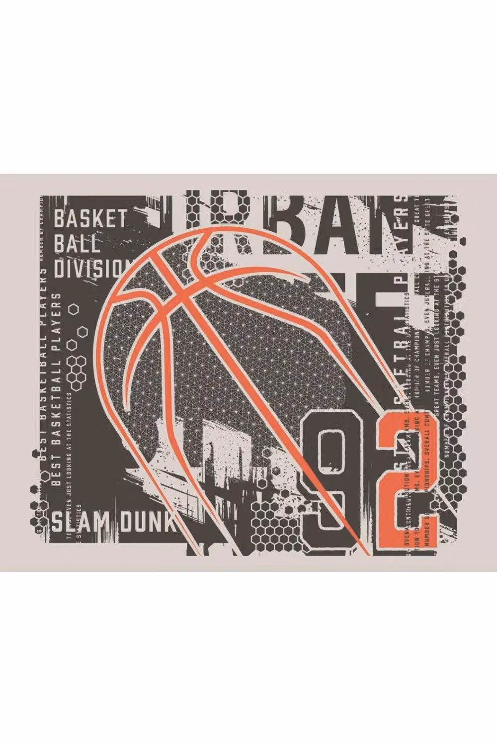 Origin Murals Modern Basketball Abstract Wall Mural in Black and Multicolour, W: 350 cm, H: 280 cm – 2