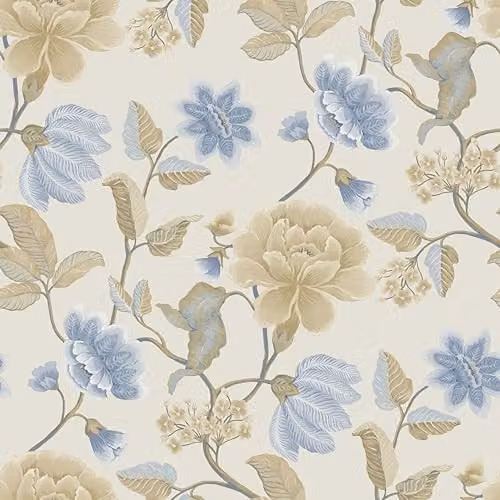 Grandeco Celica Camilla Floral Botanical Textured Wallpaper, Blue