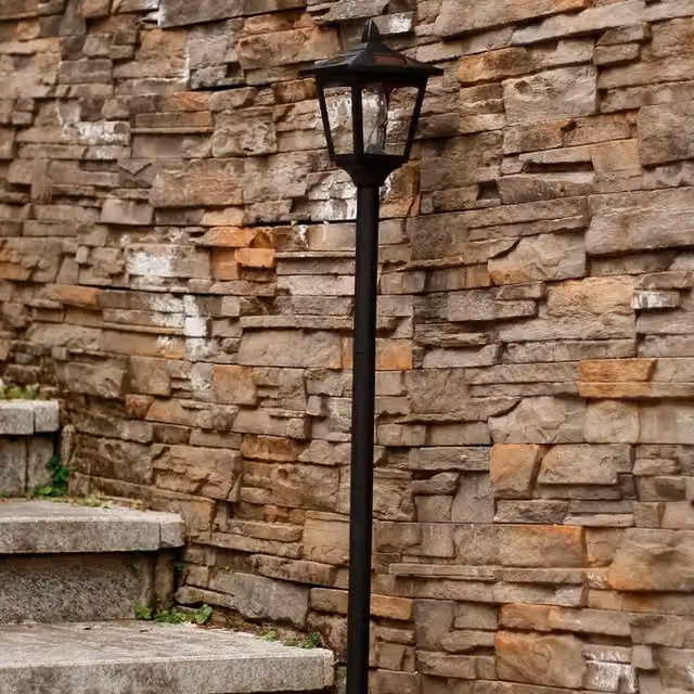 Garden Mile Classic Solar Lantern Post Light in Black
