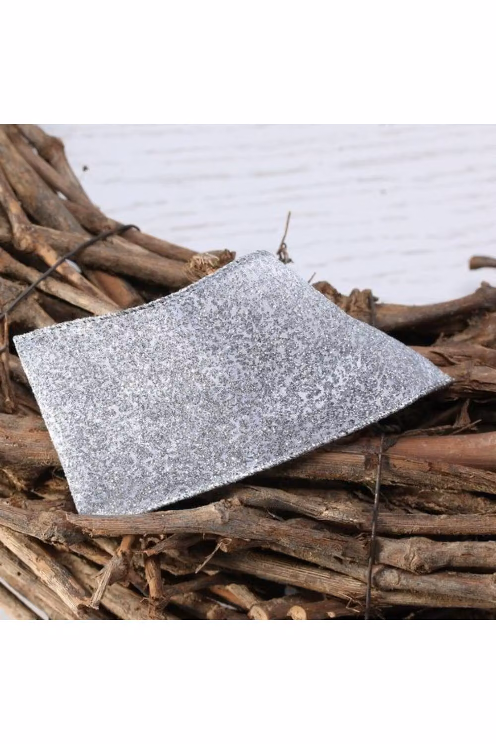 KDMD Silver Glitter Ribbon, Width: 6.3 cm, Length: 9.14 m – 2