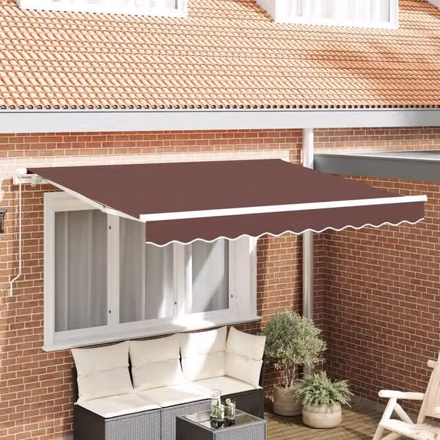 Berkfield Home Brown Polyester Awning Replacement Fabric, W: 250 cm, D: 195 cm