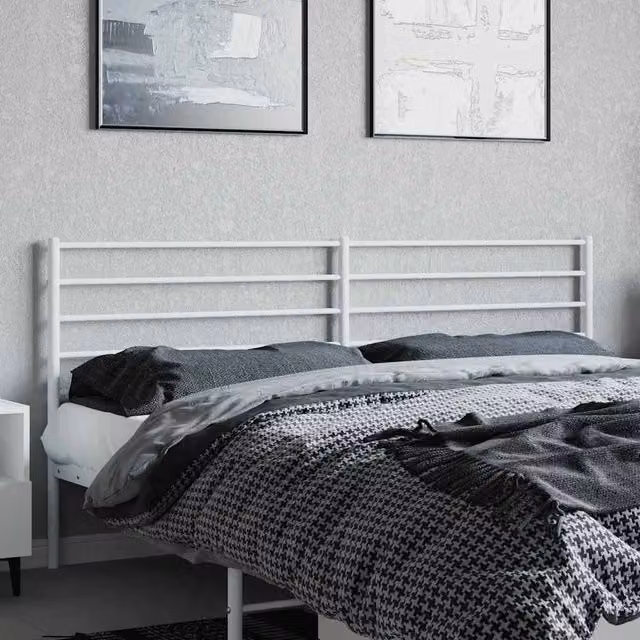 Berkfield Home Minimalist Metal Headboard in White, 200 cm – 1