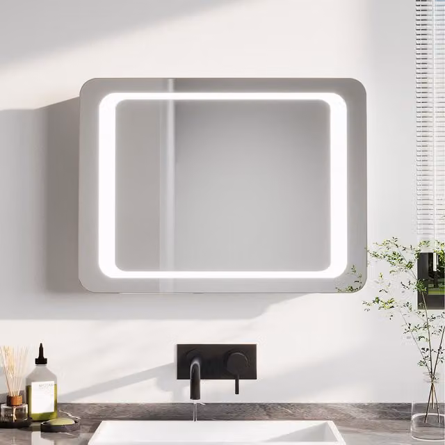 Komore Steam Free Wall Mirror with LED in White