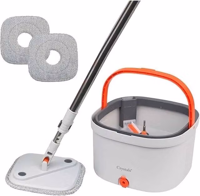 Nordara Spin Mop and Bucket Set with Wringer in White