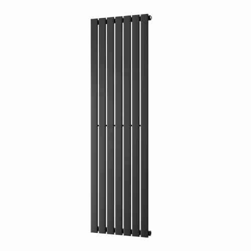 UK Radiators Typhoon Black Flat Tube Vertical Designer Radiator, W: 47.6 cm, H: 160 cm – 2