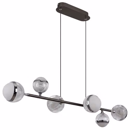 Netlighting Untsy Bar Pendant Light in Grey with Transparent Glass, Dimmable LED and Remote Control – 1