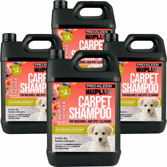 MAXPLUS Premium Carpet Shampoo for Homes with Pets, Guava Coconut, Black, 20kg