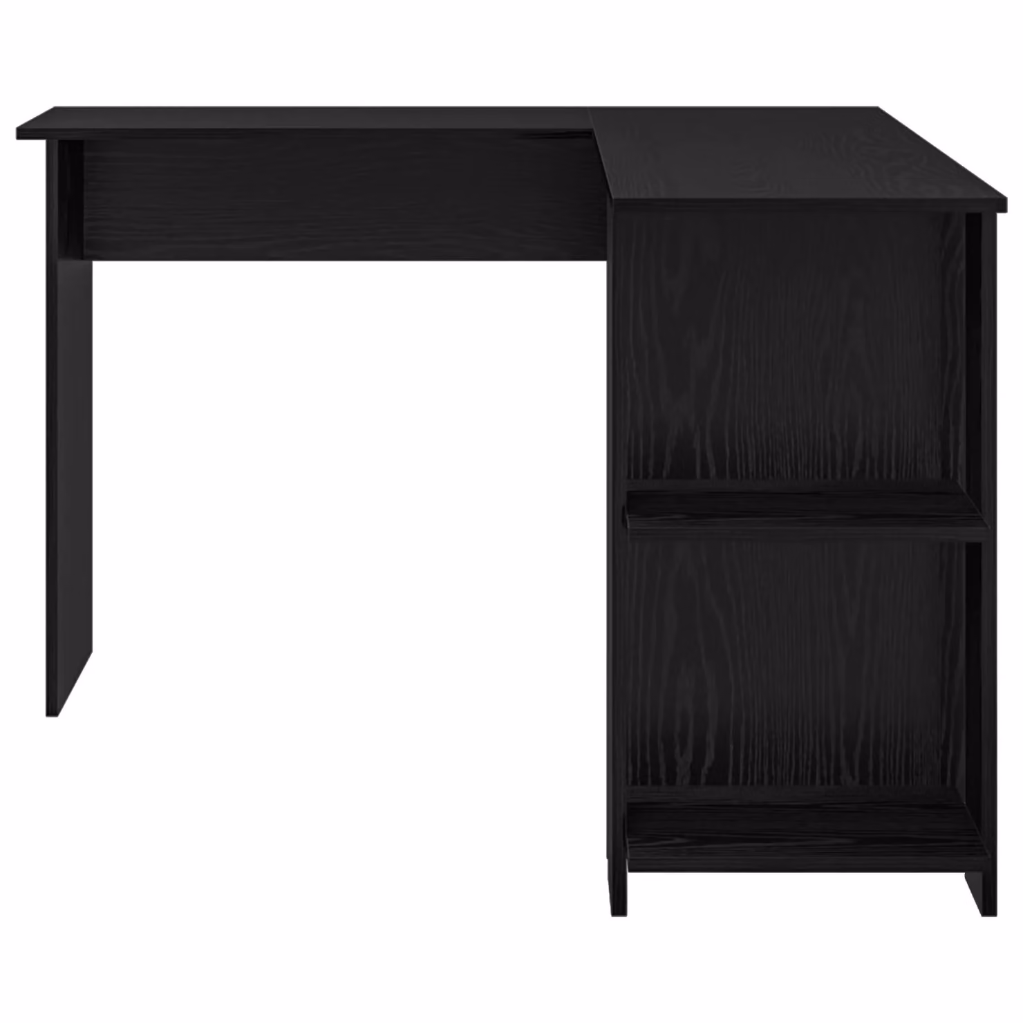 Berkfield Home Black Oak Corner Desk with Storage Shelf in Black – 3