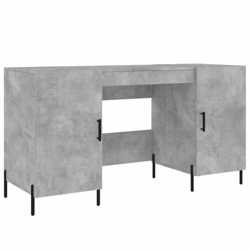 vidaXL Industrial Desk in Grey with Composite and Metal Construction, W/D/H: 140 x 50 x 75 cm