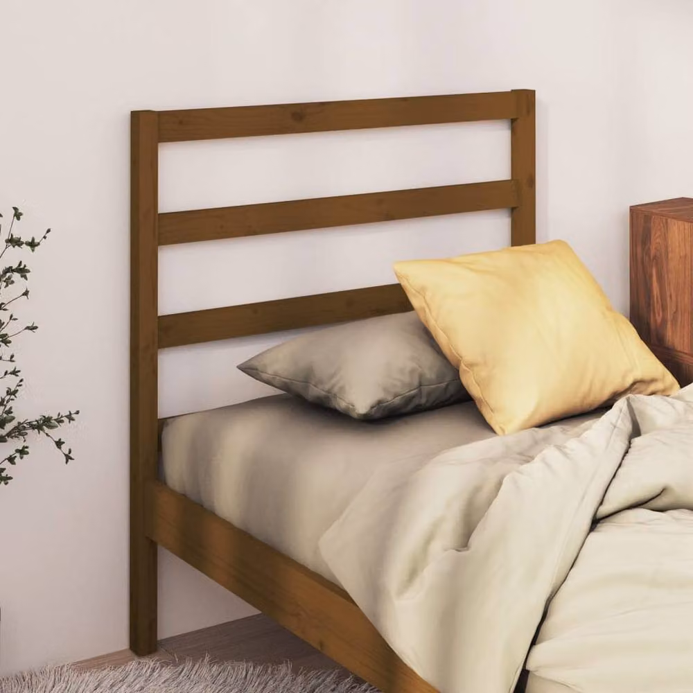 Berkfield Home Rustic Solid Wood Pine Bed Headboard, Honey Brown, W/D/H: 95 x 4 x 100 cm – 2